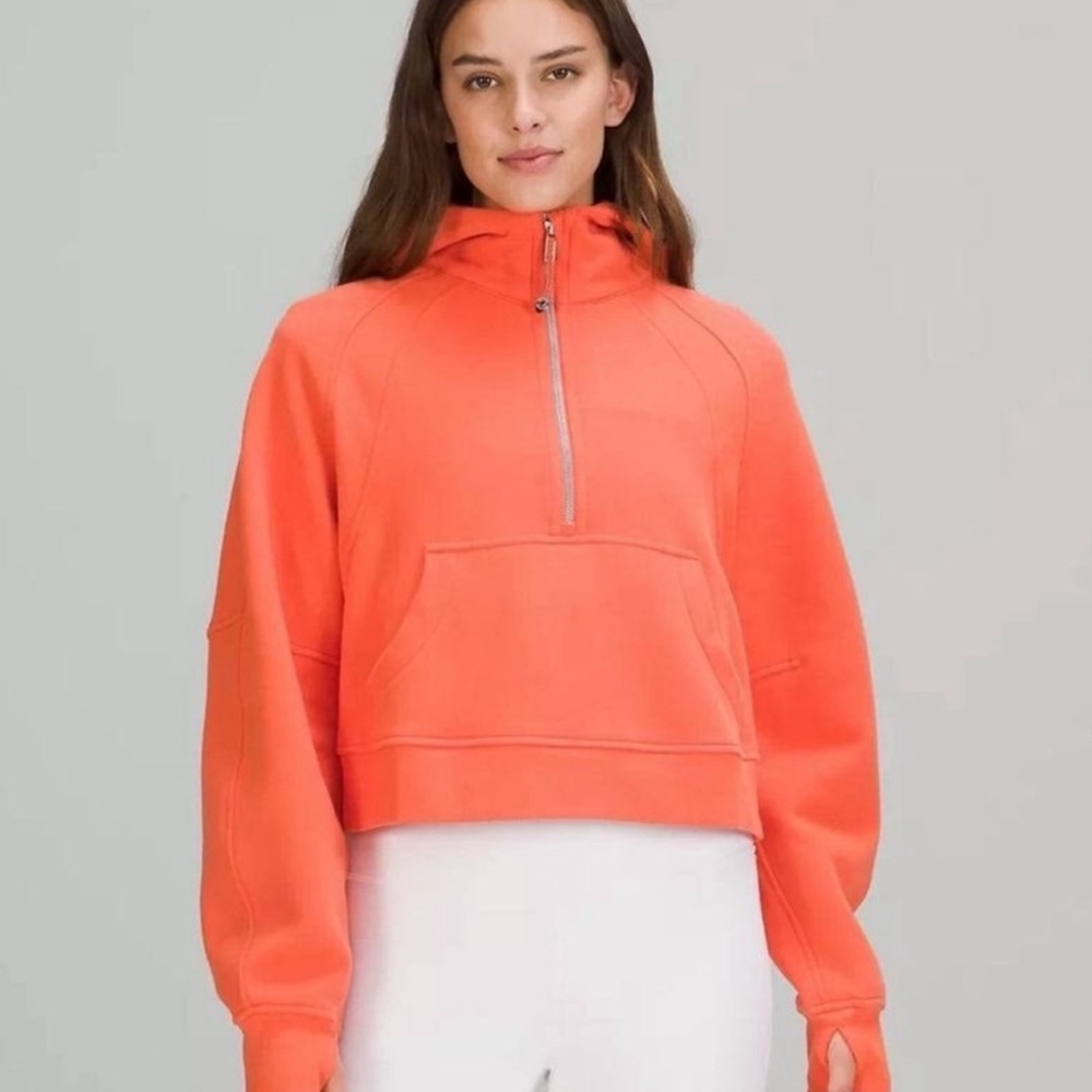 Lululemon Oversized Half Zip Scuba Hoodie coral